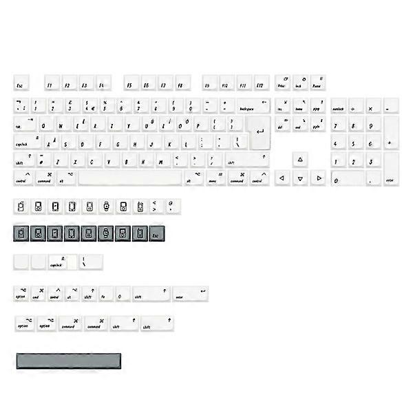 XDA Profile PBT Keycaps 144 Keys/Set For MAC-ISO Cherry MX Switch White Keycap For Mechanical Keyboard DIY Replacement