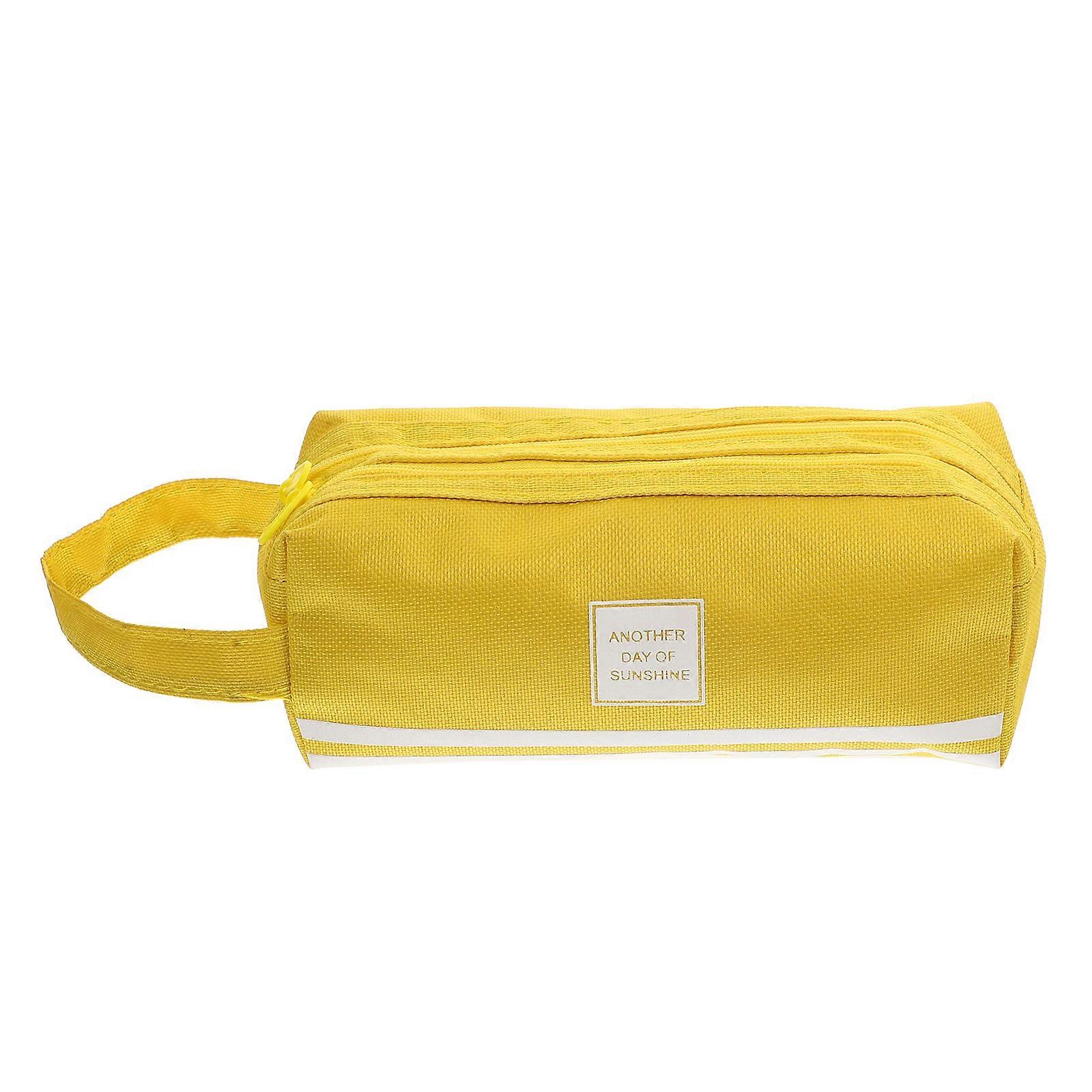 Torba podróżna na ołówek Piórnik z zamkiem błyskawicznym do przechowywania dla studentów Żółty Duża pojemność 1 szt