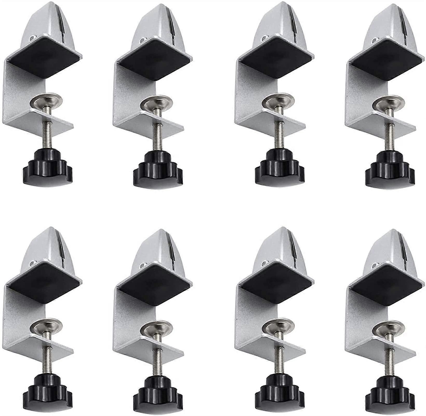 2 pieces glass partition screen clamp, desktop partition, aluminum alloy (Color: Silver, Size: 8PCS)