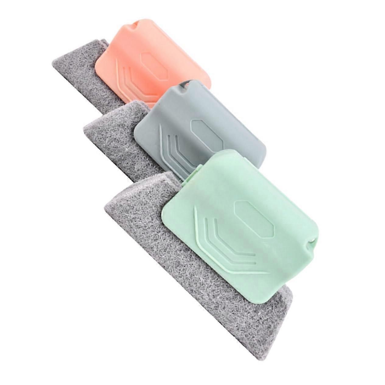 Window Cleaning Brush Tools Pack of 3 for Window Rails Sink Joint Brushes Household Window Cleaning Sponge Tool