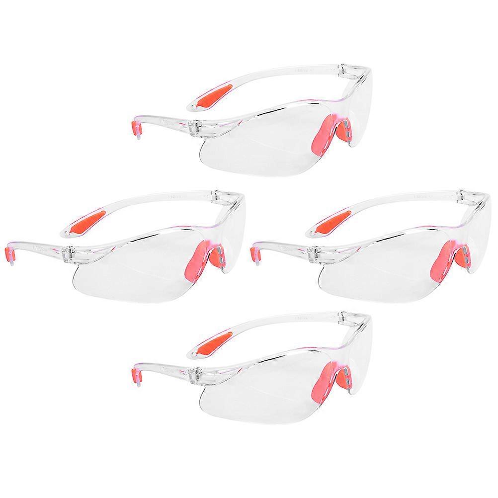 4PCS Silicone Safety Glasses with Soft Nose Bridge, Scratch Resistant Lightweight Protective Eyewear for Construction, Woodworking, Laboratory,