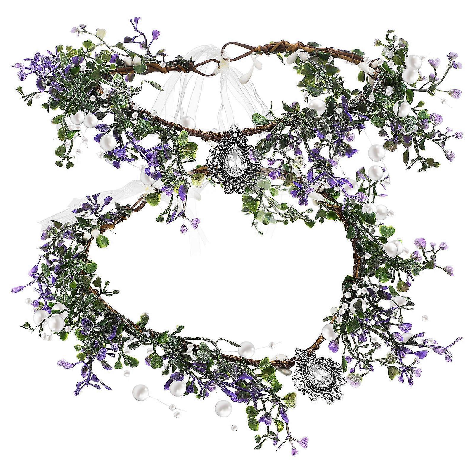 Elegant Flower Crown with Rhinestone and Plastic for Decor Multi Color Adjustable Size