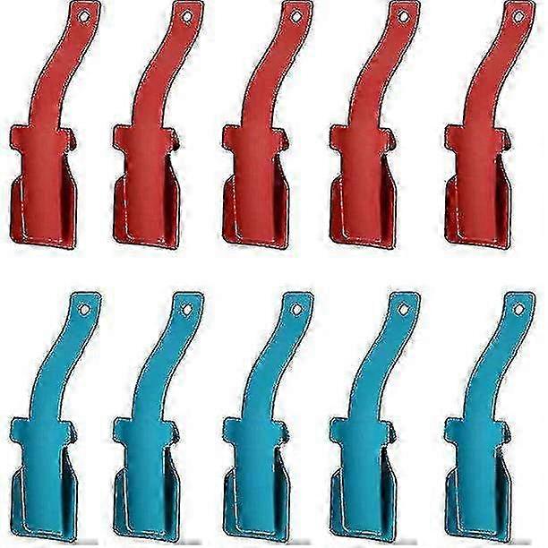 10-Piece Portable Shoe Horn Set with Handle - Easy Wear Shoe Helpers in Blue & Red for Convenient Footwear Access