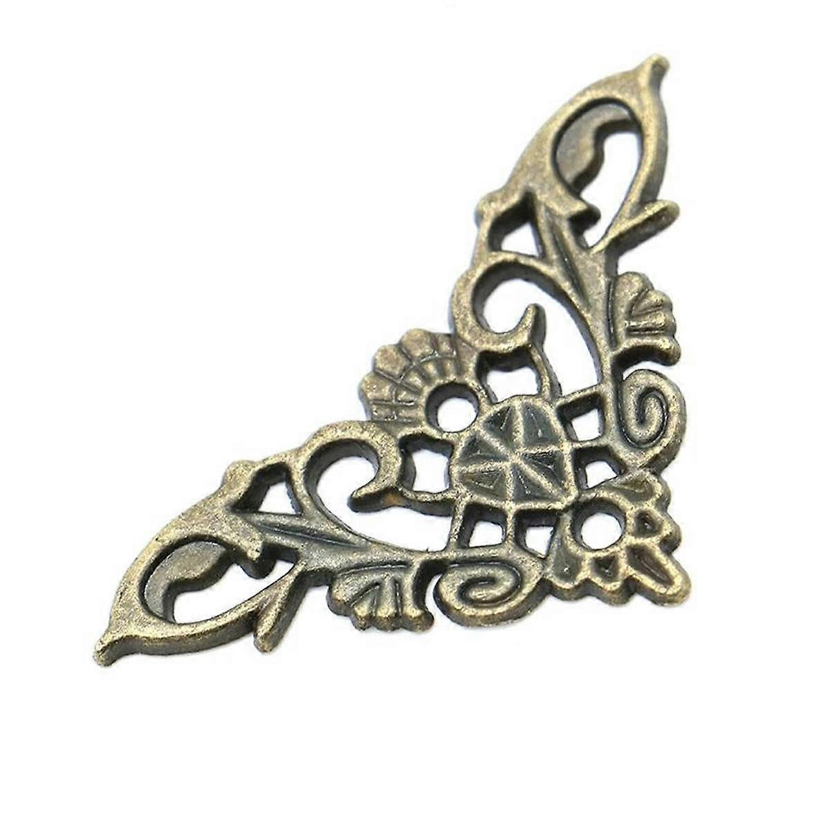 8 Piece Bronze Jewelry Box Set with Butterfly Corner Brackets, Antique Frame, Decorative Notebook Menu Holders