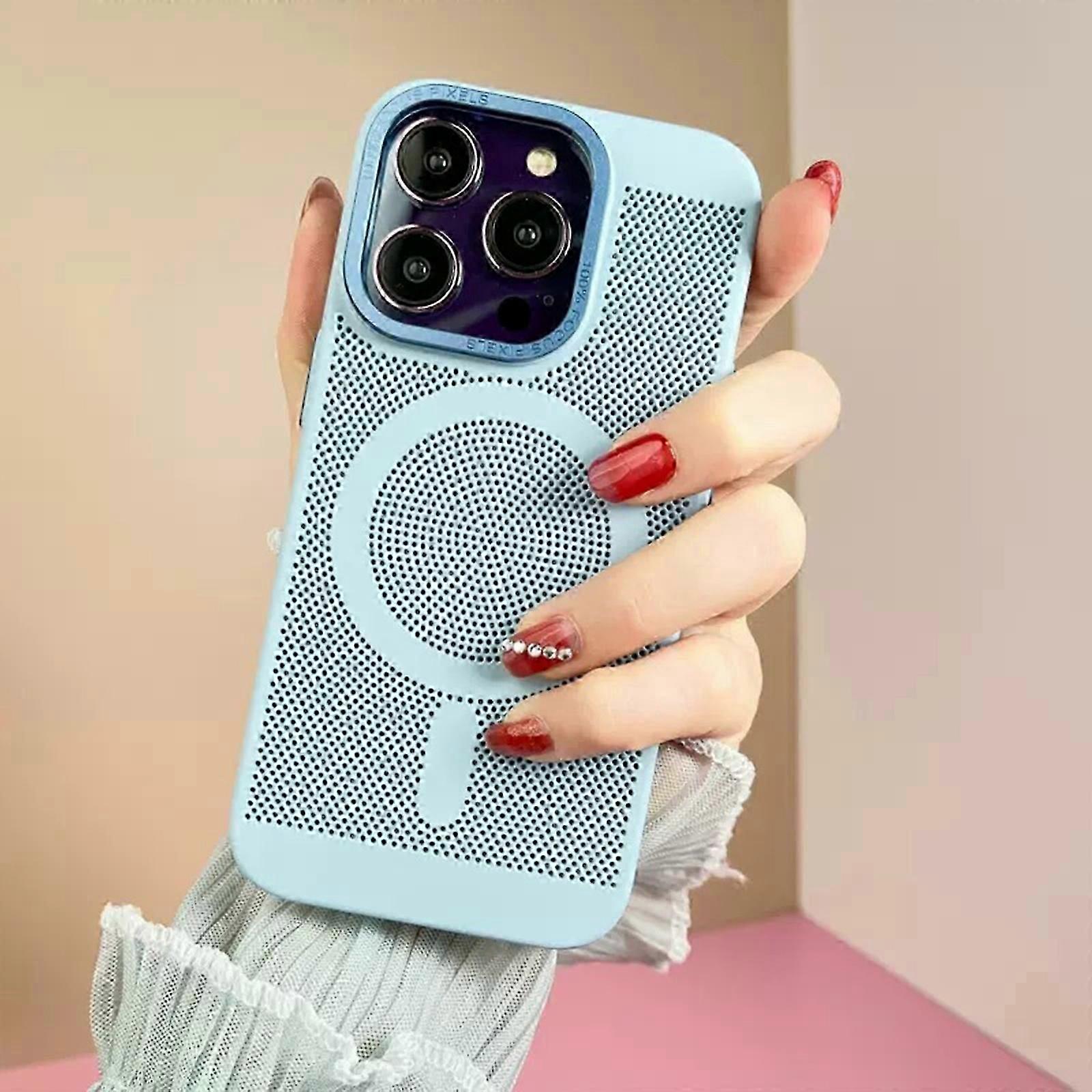 Heat Dissipation Case Compatible with iPhone 15 Pro Max Case with MagSafe Mesh Breathable Cooling Magnetic Case Silm Shockproof