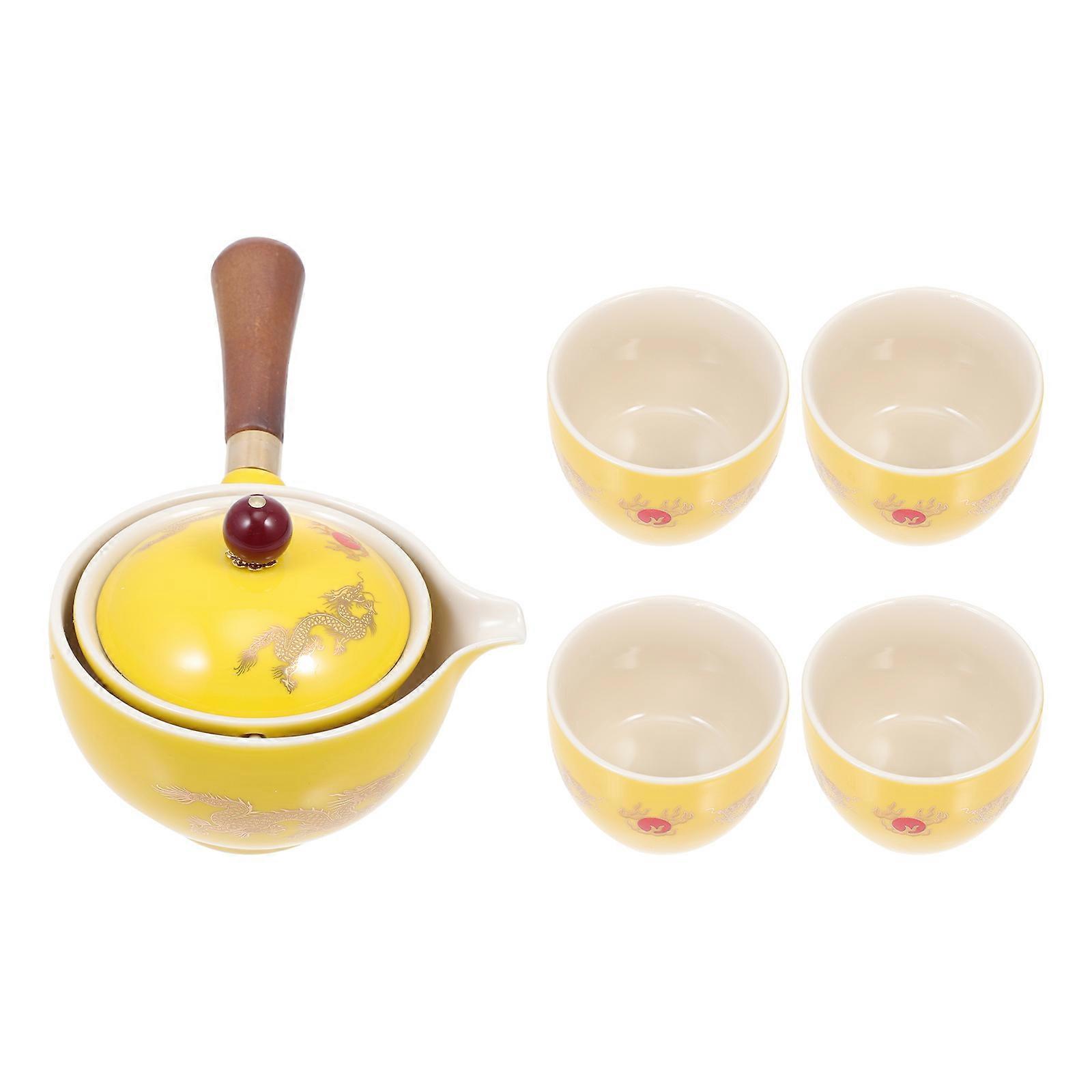Chinese Style Tea Pot With Cups Designed For Tea Lover Ideal For Home Use 1 Set