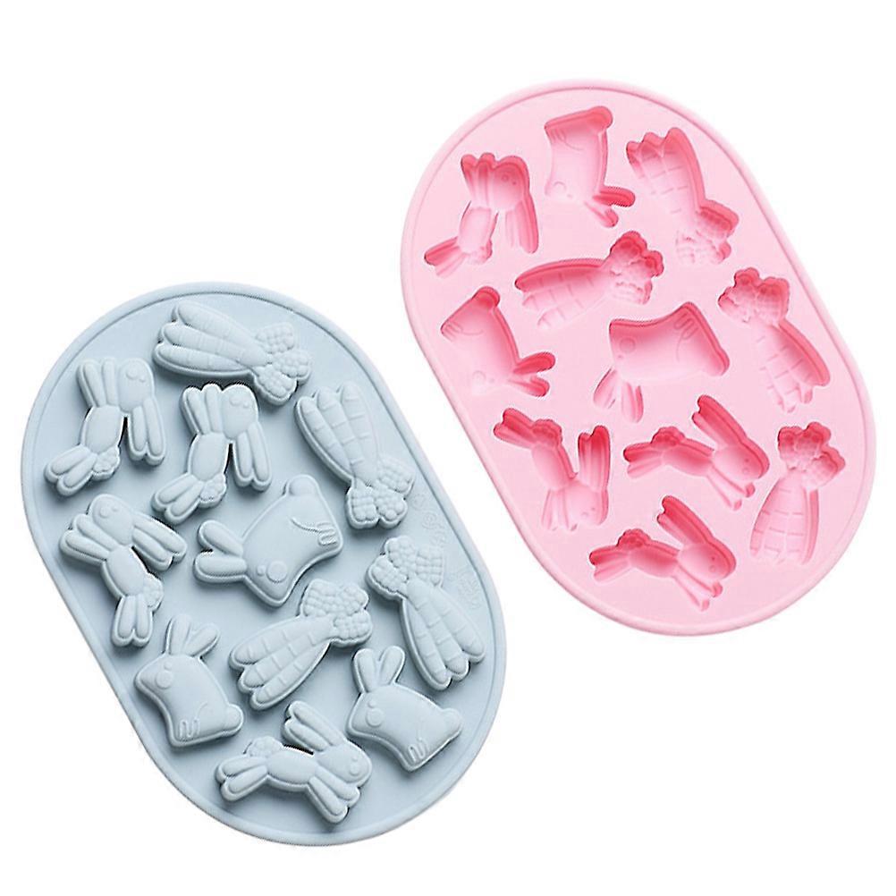 Bunny Silicone Mold Baking Mold for Dessert DIY 2Pcs Assorted Color
