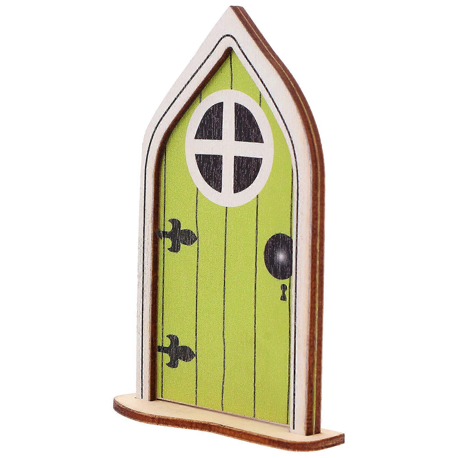 Wooden Fairy Door Ornament with Window – Charming Decoration for Micro Landscapes & Home Interiors – Durable, Detailed Design