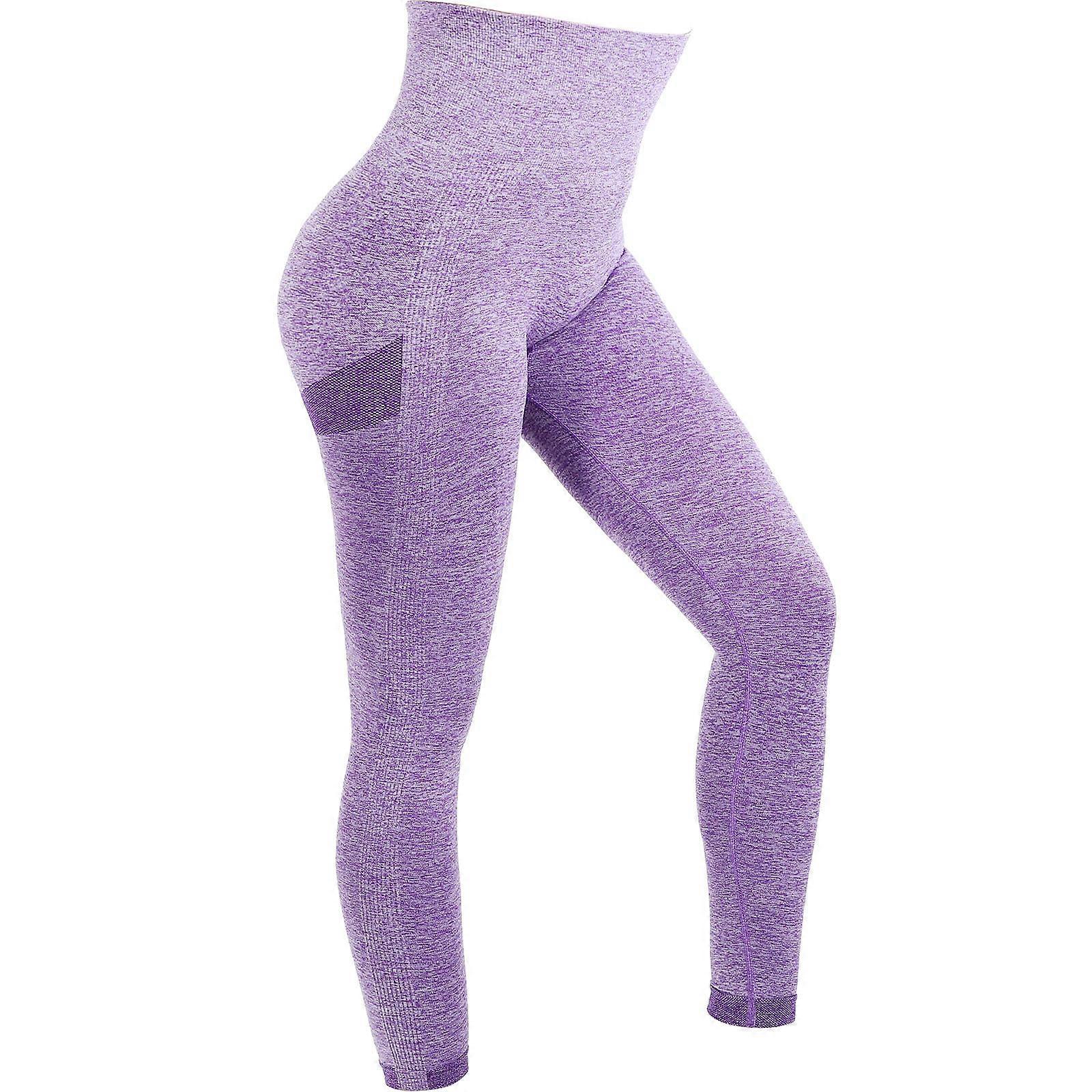 Purple High Waisted Yoga Tights For Women Comfortable Multi-Purpose Design 1Pack