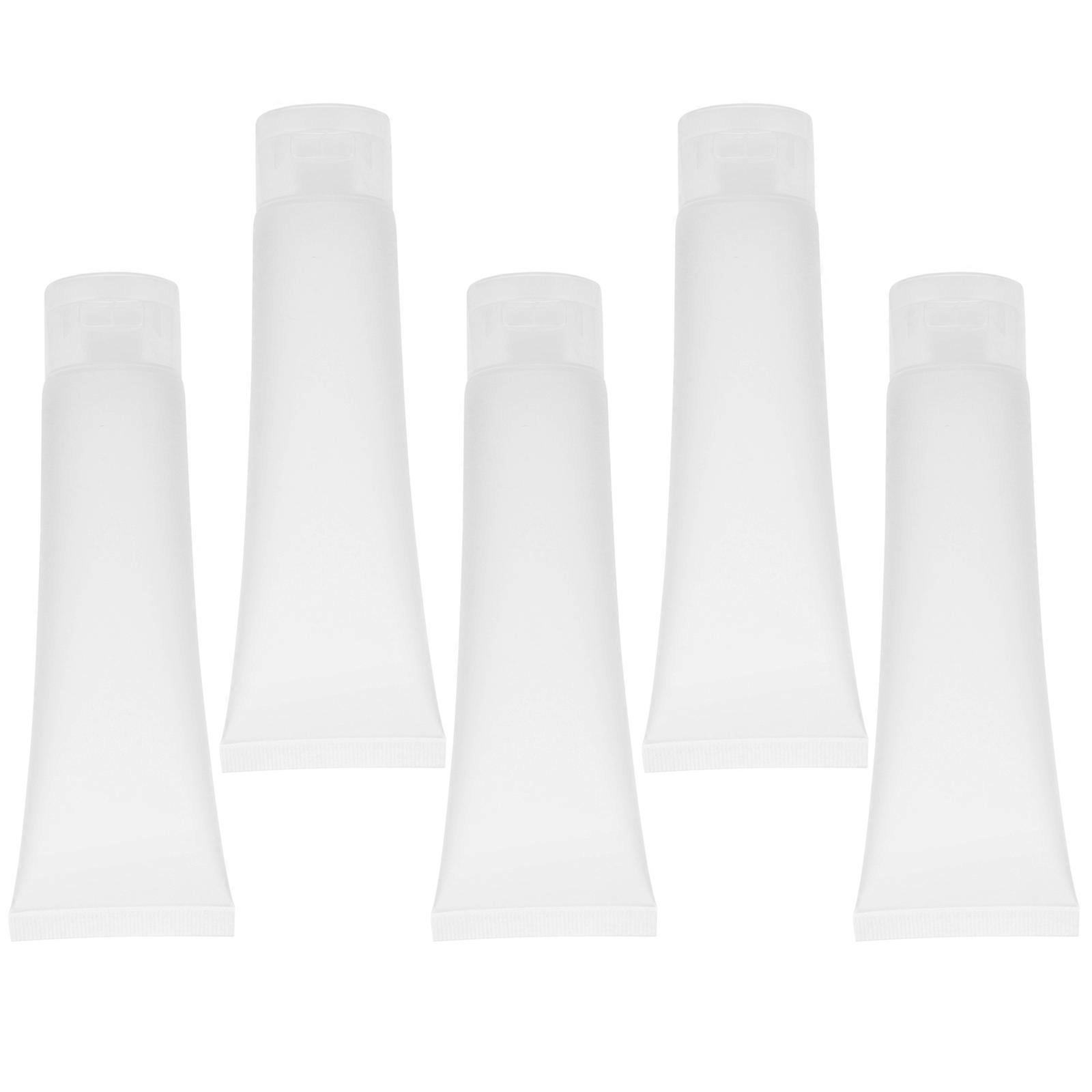 5pcs Refillable Travel Bottles for Shampoo, Body Wash, Face Wash, and Lotion – Durable Squeeze Containers for Toiletries, Ideal for Business Trips