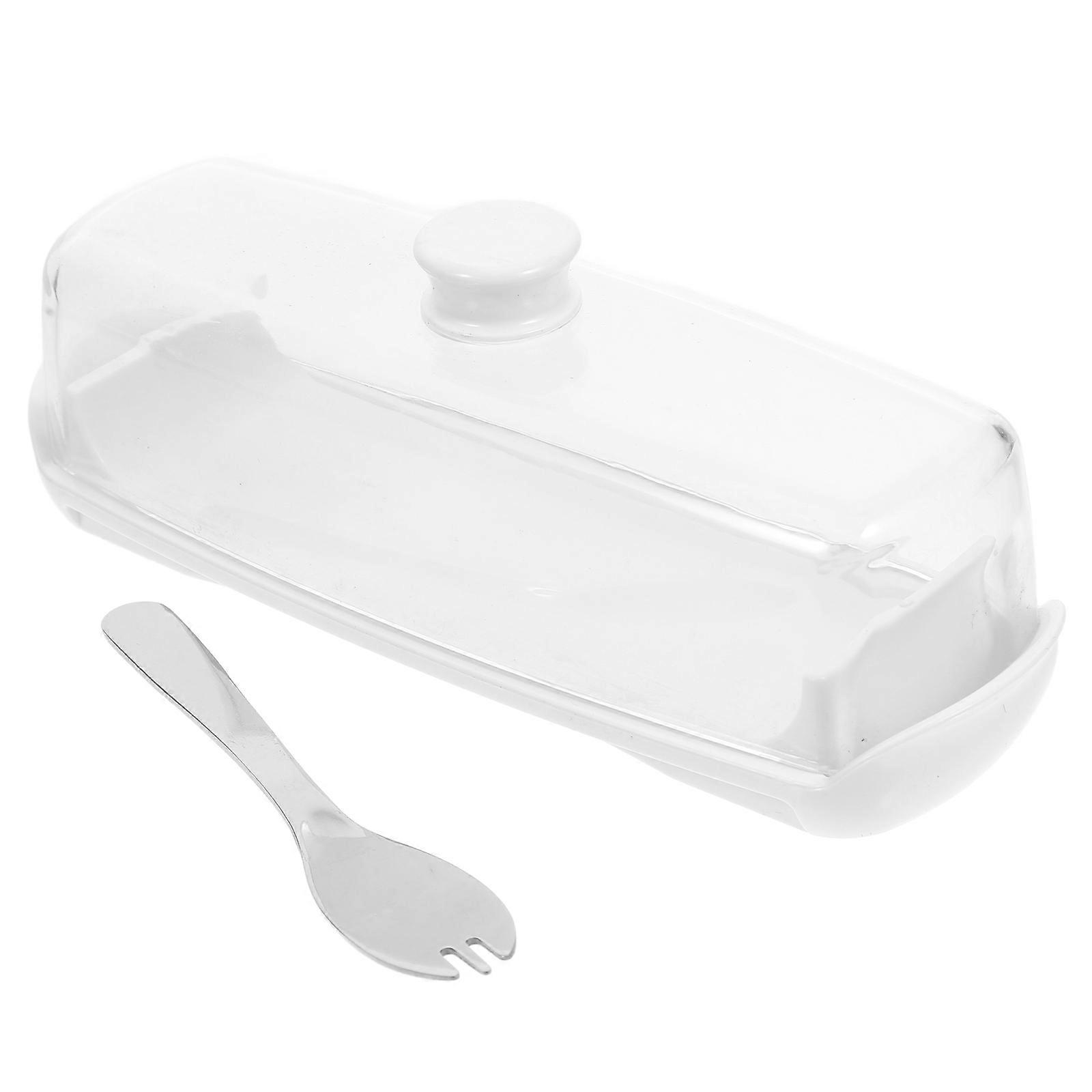 Airtight Butter Dish With Lid For Refrigerator Use Sleek Design Plastic Container 1 Set