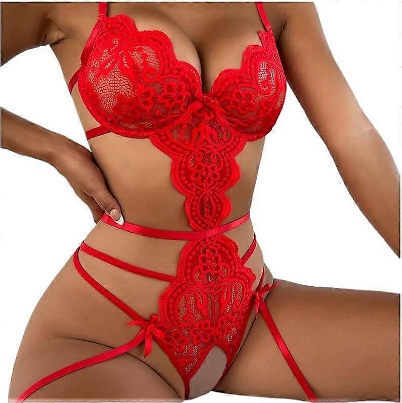 Sexy Lingerie Bodysuit Pajamas Dress Lace Babydolls Nightie Underwear Women's Size 10 L
