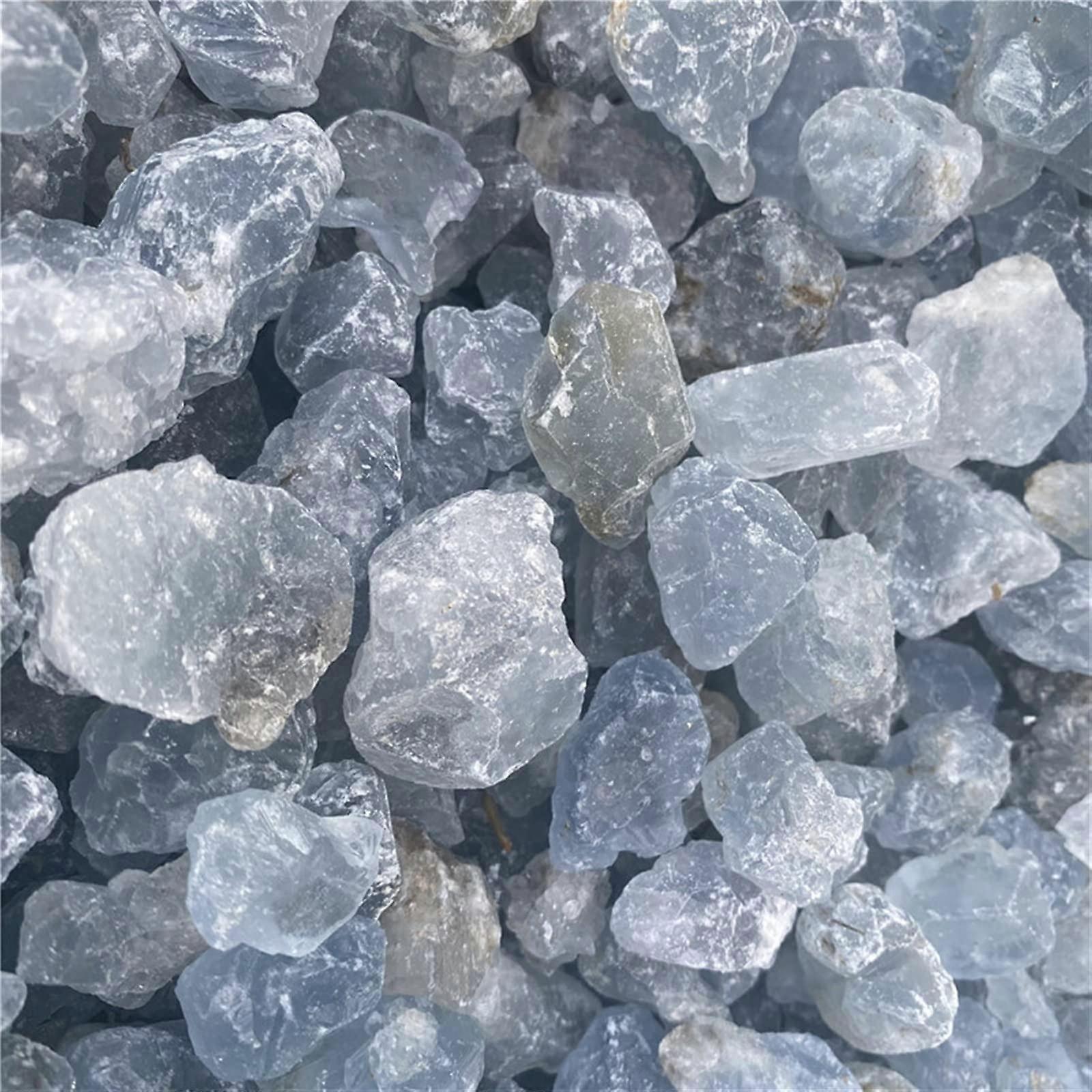 500g natural blue Celestite, irregular mineral stone, gravel, suitable for aquarium home decoration crafts Ref: 1574