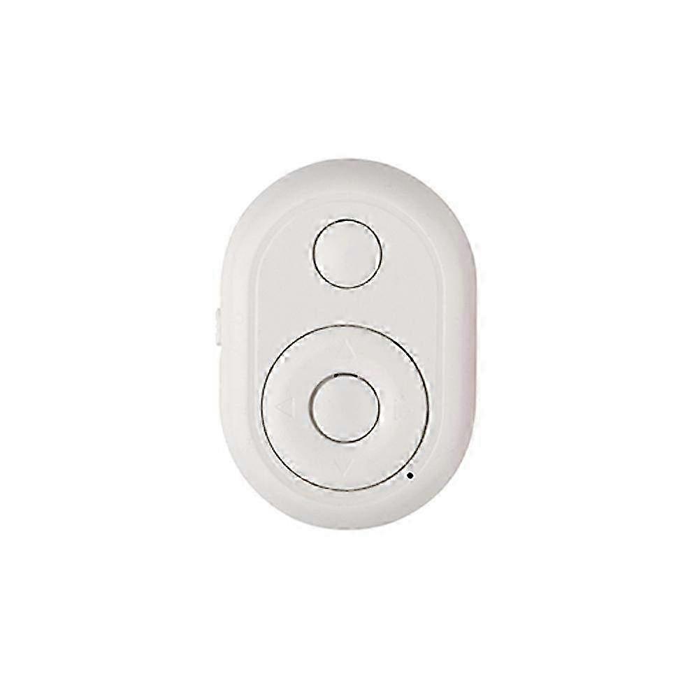 Mini Wireless Bluetooth Remote Shutter Button Controller - Self-Timer Camera Accessories for Photography (White)