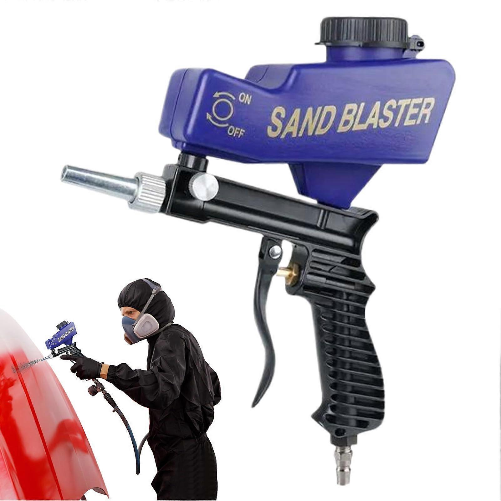 Sandblasting Machine, Portable Grinder, Handheld Rust Remover, Automotive Sandblasting Machine, Metal Paint, Polishing, Restoration Blue