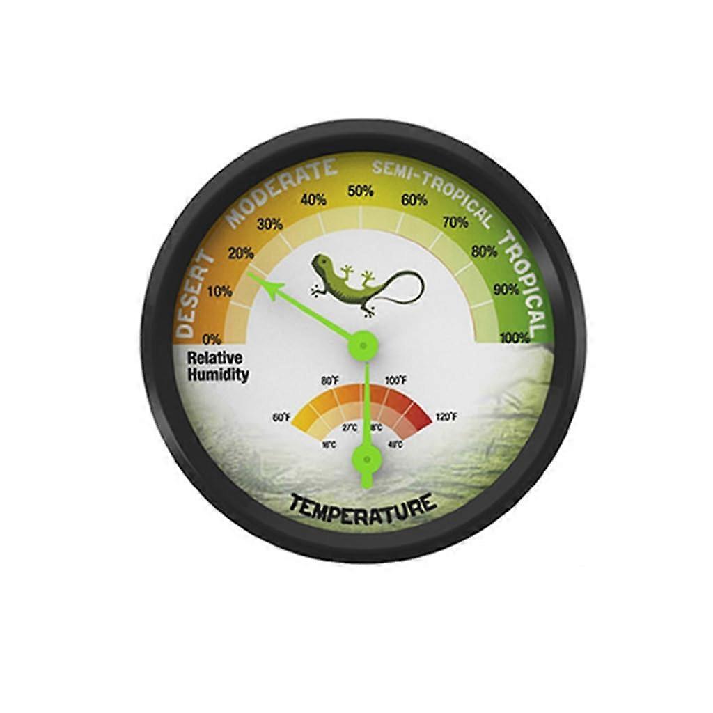 Reptile Hygrometer Adhesive 1649℃ 0100% Humidity Temperature Monitor Detector PET Retreat Box Dial Gauge