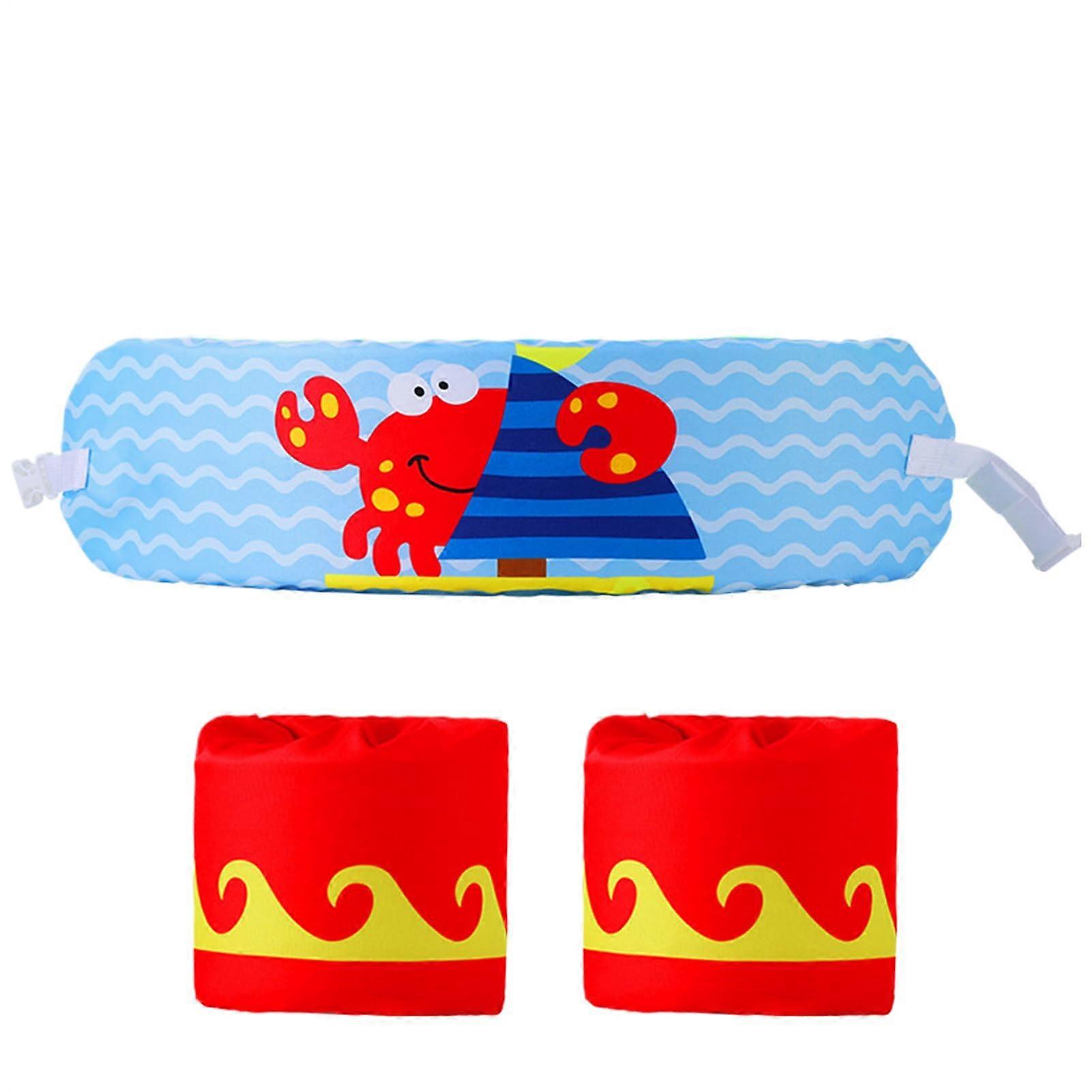 Kids Swim Belt With Arm Floats, Adjustable PVC Waist Belt, Pool Beach Lake Swimming Aid, Assorted Colors