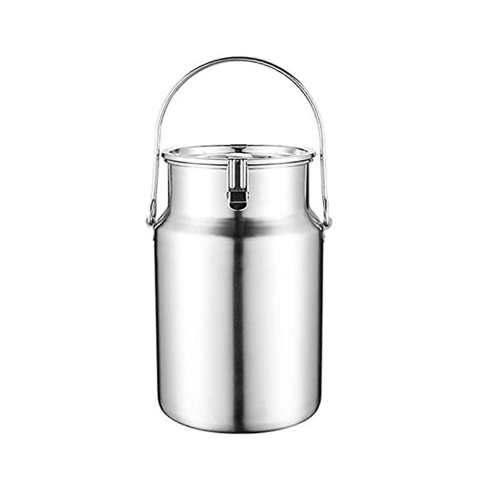 Stainless Steel Milk Bucket 3L, Portable Milk Fermenter Jug with Handle, Sealed Lid, Durable Stainless Steel Bucket