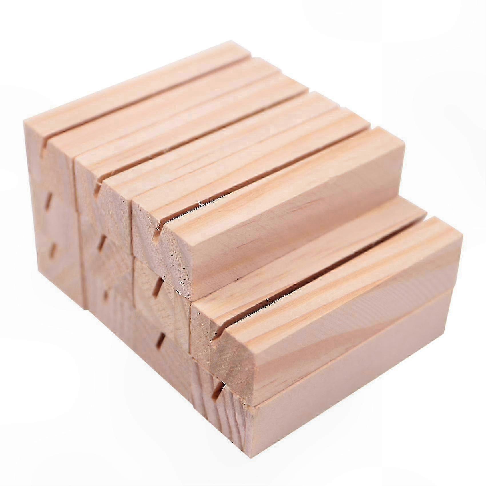 Wooden Card Holders for Table Numbers, 20-Pack Memo Stands for Desktop Messages and Place Cards