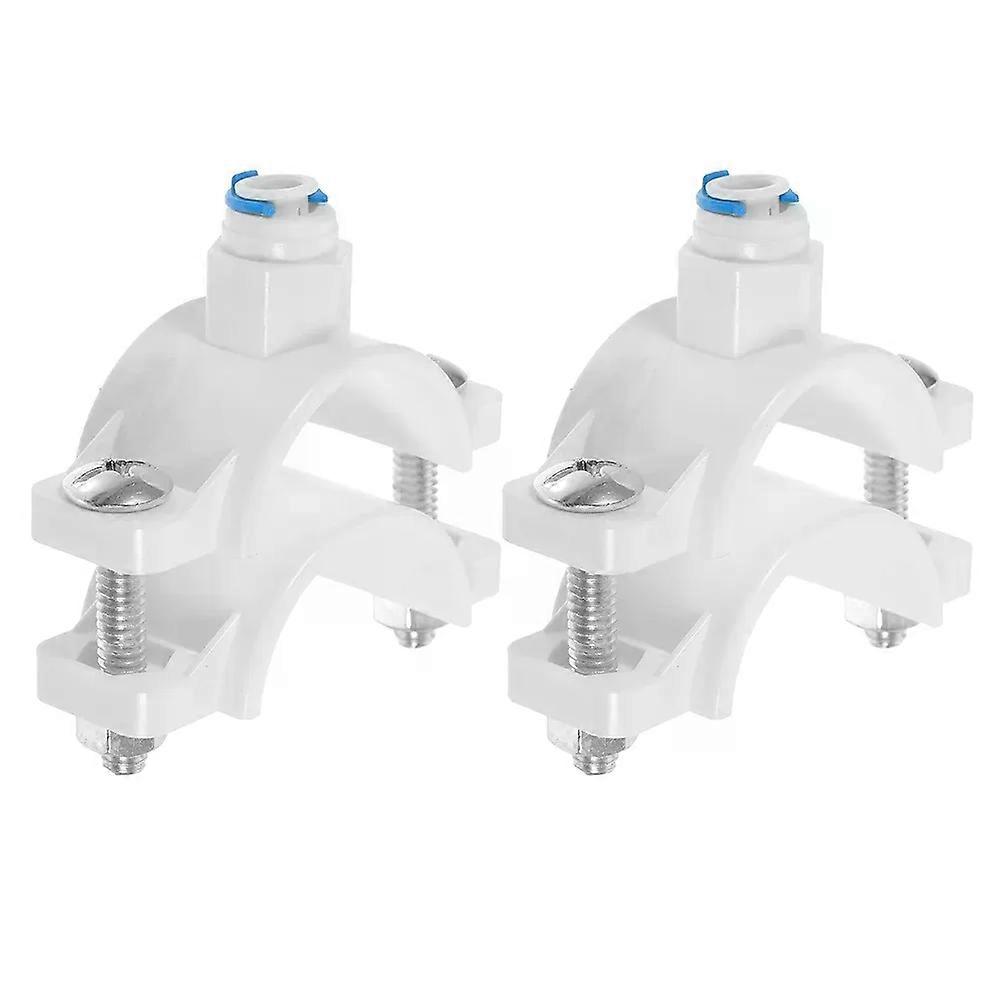 2pcs Water Filters Clamp White Valve Pom Securing Clip for RO Drain Saddle Easy Installation Durable Construction