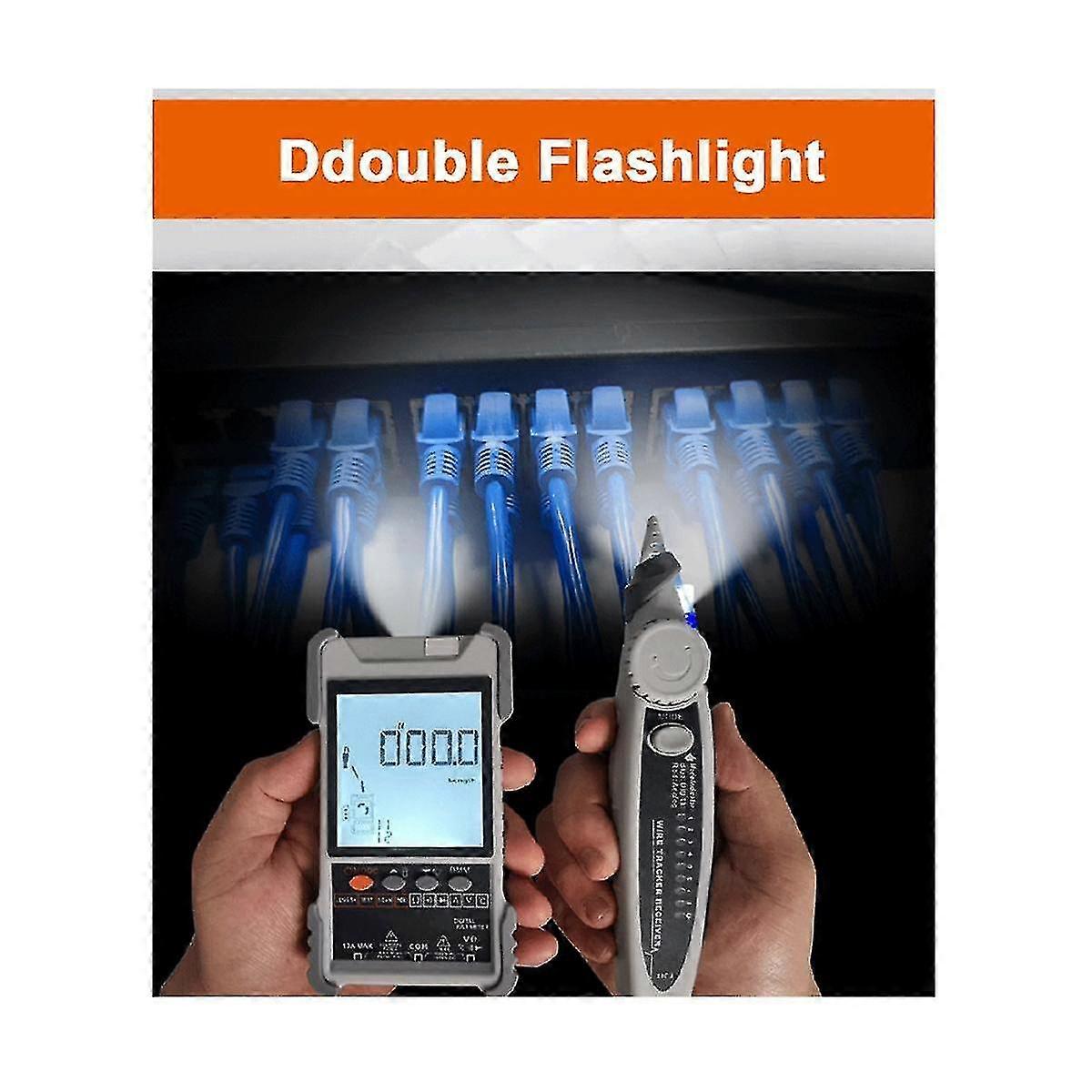 Et618 2-in-1 Network Cable Tester with Analogs & Digital Modes, Handheld LCD Wiremap Tracker for Cable Pairing & Poe Testing