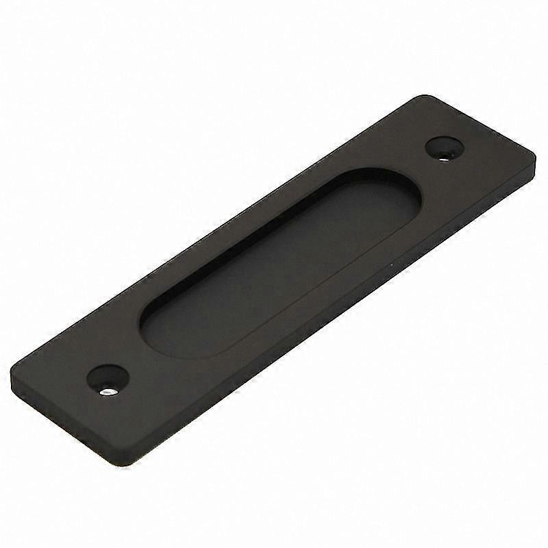 Matte Black Recessed Sliding Door Handle, Aluminum Alloy Rectangle Grip with Screws, 18x4x0.7cm, Black Finish