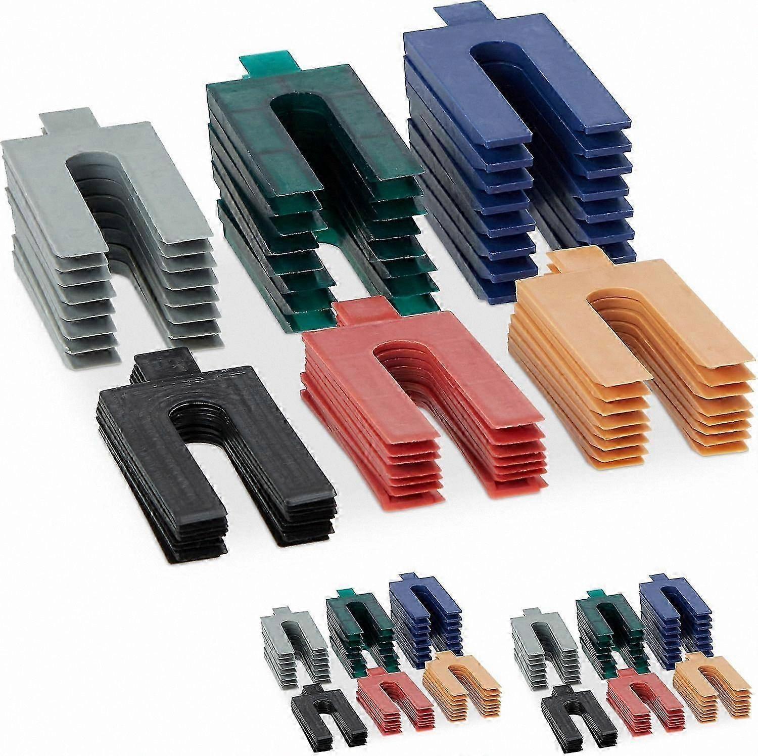 Glazing Wedges, 144-Pack, Plastic Spacers in 6 Sizes from 1-6 mm, Assorted Colors