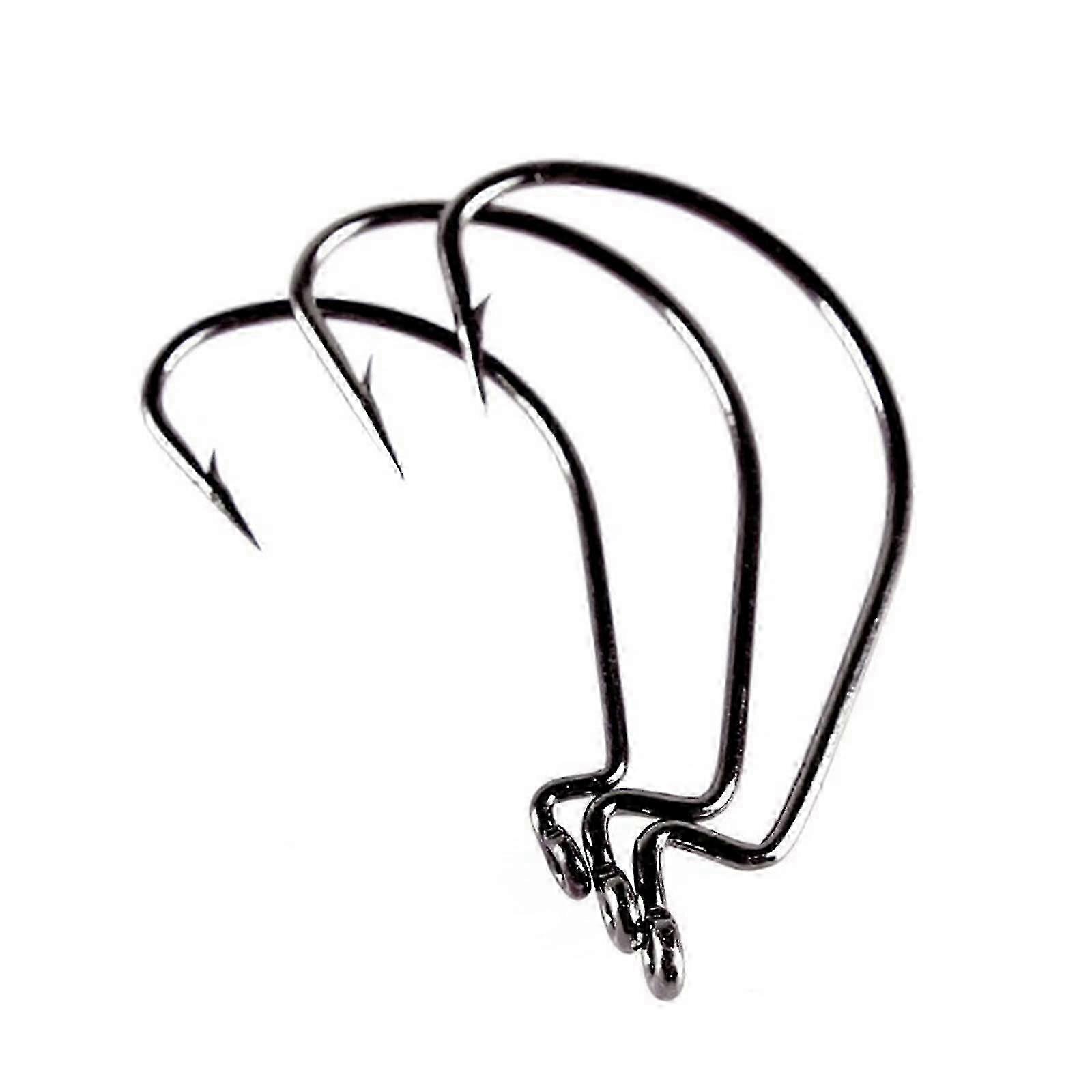 50pcs Carbon Steel Offset Fishing Hooks 4.5cm Wide for Carp Fishing with Soft Worm Lure, Crank Style Fishhooks