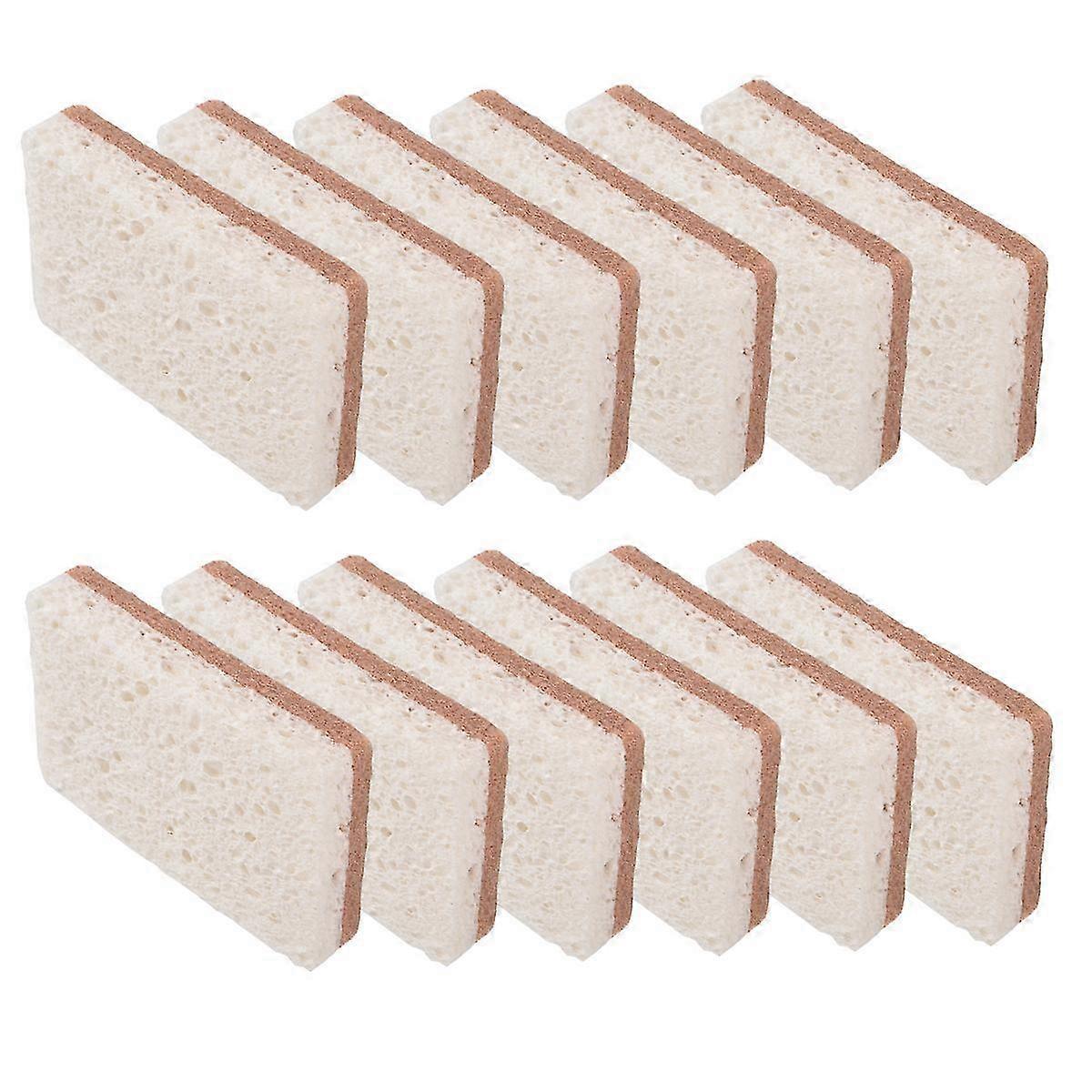 Eco-Friendly Natural Sponges suitable for Dishes 12 Pack - Biodegradable Kitchen Sponge with Compostable Coco