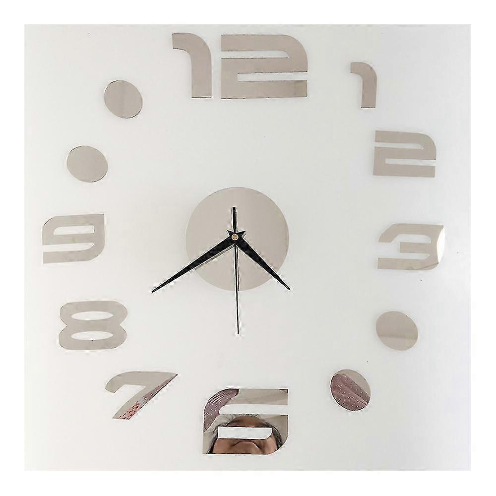 Digit Mirror Casual Wall Clock Decoration Sticking