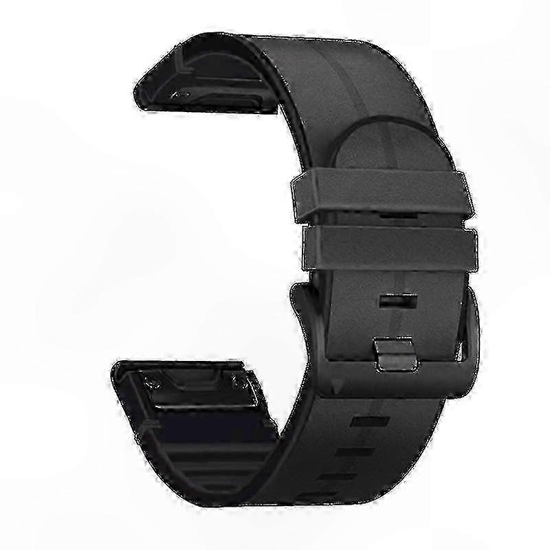 Silicone and Leather Watchband for Fenix 6x Series-Compatible Models