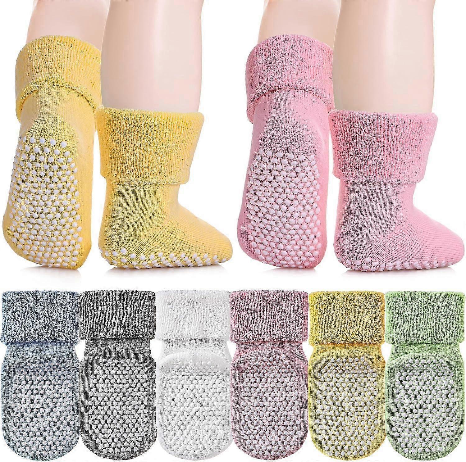 Baby Non Slip Socks with Grips Infants Toddler Kids Unisex Warm Thi...