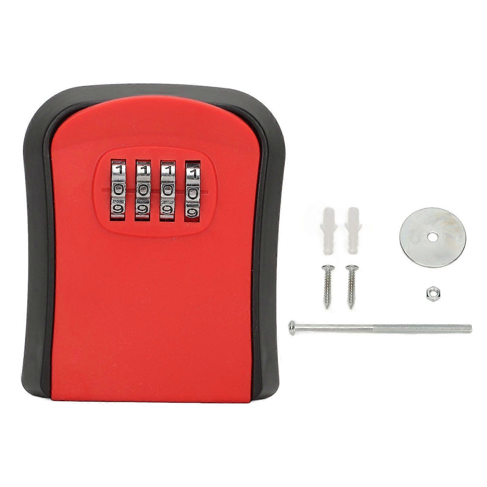 Combination Lock Box Wall Mounted ABS 4 Digit Waterproof Key Storage Lock Box with 5 Keys Capacity