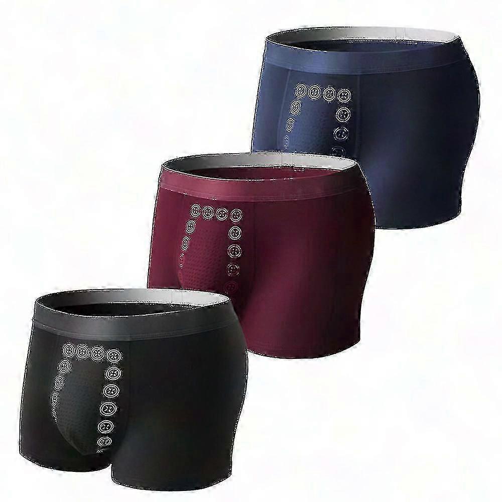 3pcs/set Θεραπεία μαγνητικού ενεργειακού πεδίου Ανδρικά σορτς μπόξερ αντιβακτηριακά άνετα εσώρουχα