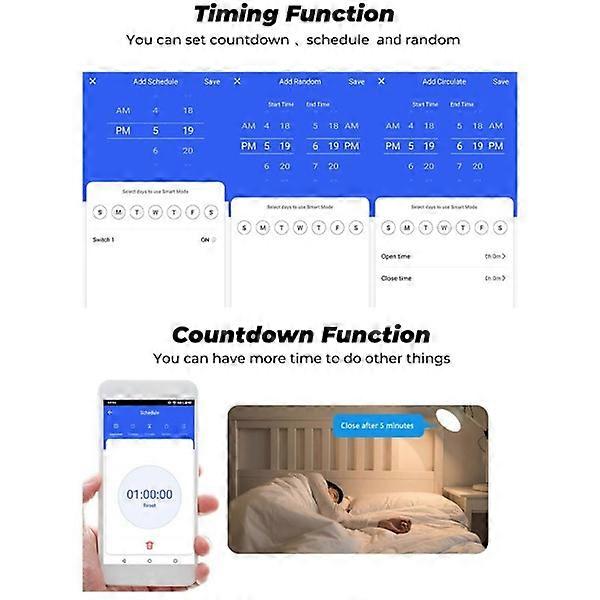 2-Channel Tuya WiFi Fan Control Switch Smart Home Stepless Speed Regulator for Alexa Smart Life White