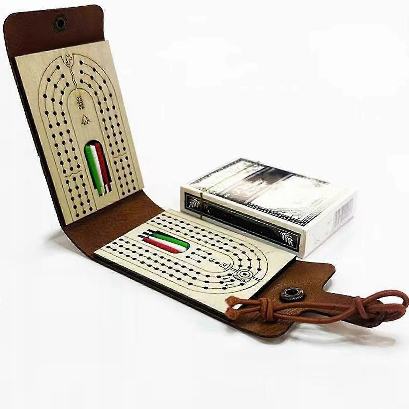 2025 Cribbage Board Game Set Wood Cribbage Board With Full Deck Of ...
