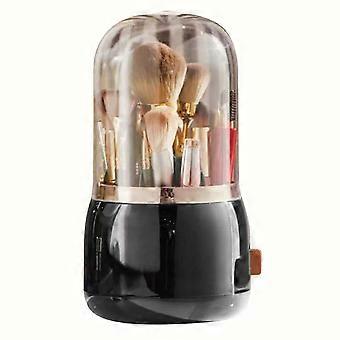 Luxury Rotating Makeup Organizer with Dustproof Design for Cosmetics and Brushes