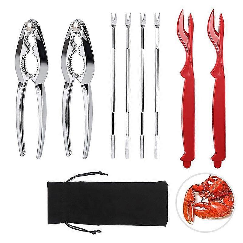 Crackers and Tools, Lobster - 2 Leg Crackers and 4 Leg Forks Sturdy & Durable & Rustproof &Reusabl