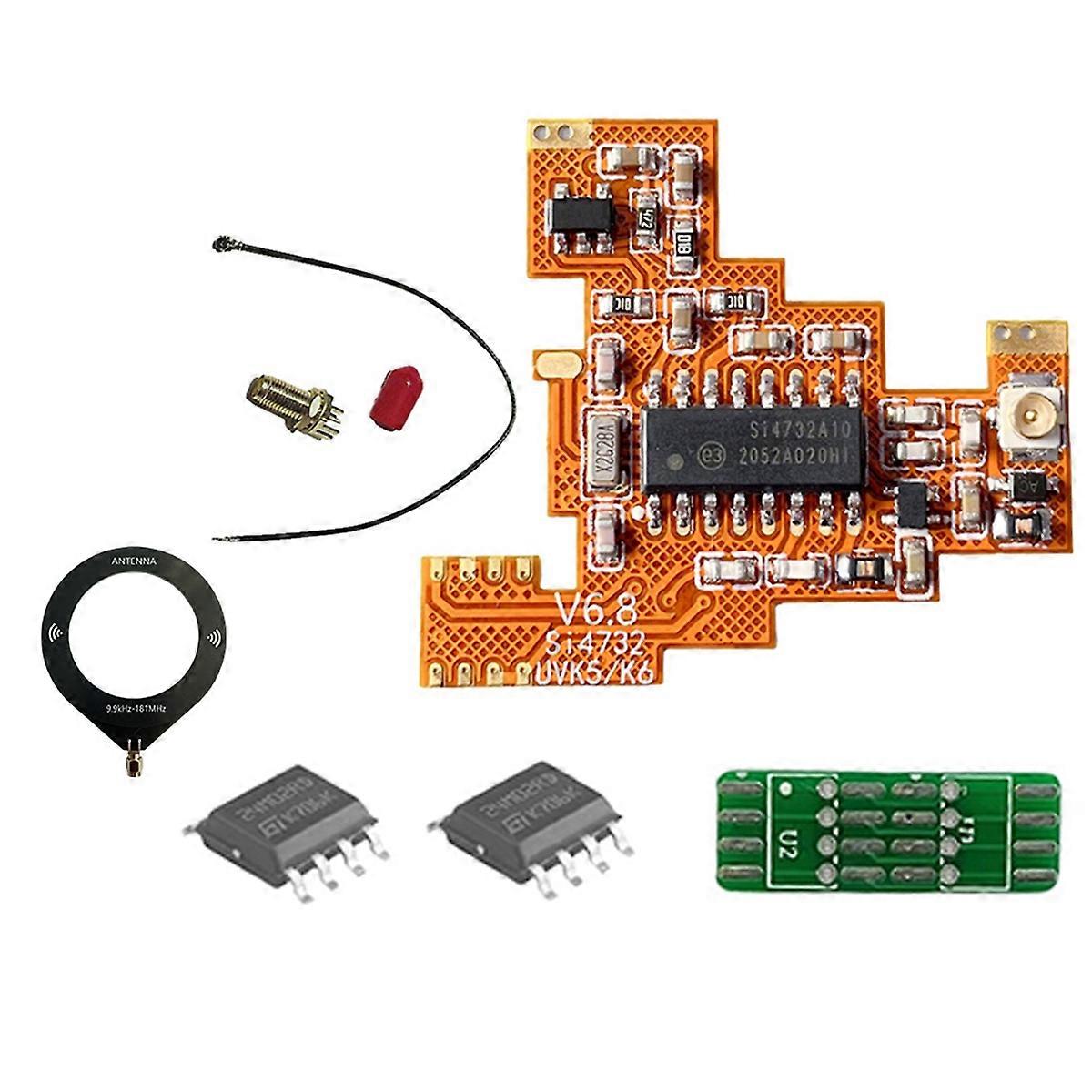 SI4732 V6.8 FPC Module+2 X 2M Chip+Loop Antenna for UVK5 K6 HF Shortwave Full Band/Single Sideband Reception