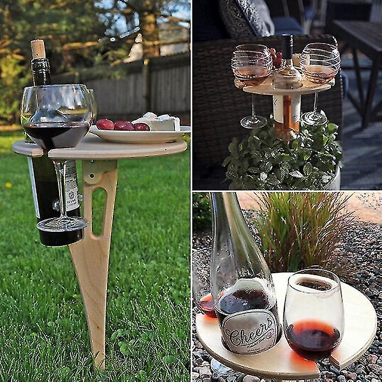 Dinner Folding Wine Table Beach Lawn Inserted Wine Table