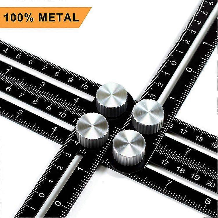 Angle Measuring Tool/Multi-Angle Ruler/Aluminum Alloy Angle Template, Black 25cm