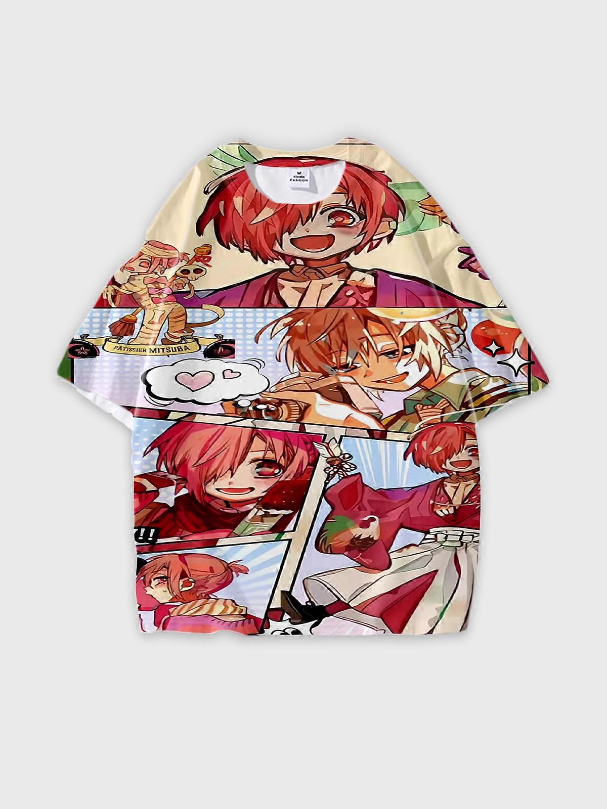 T-Shirt Short Sleeve Round Neck, Summer Casual Loose Graphic Tee, Unisex The Toilet-bound Hanako-kun W1284