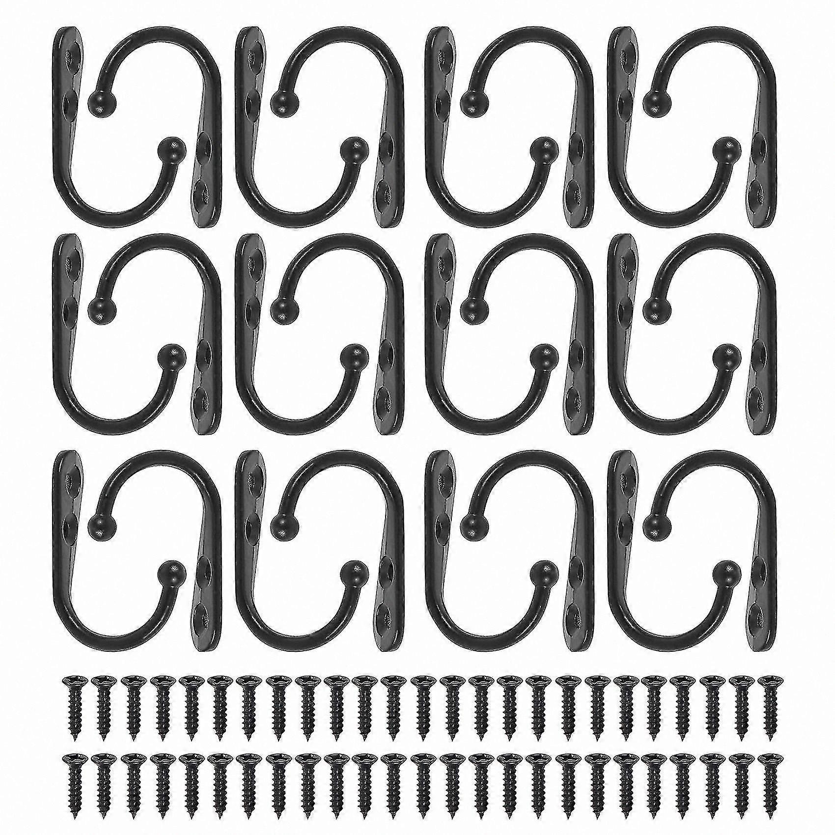 24-Pack Single Robe Hooks with 50 Screws for Coats and Garments