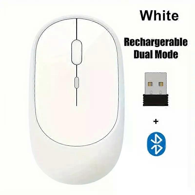 Rechargeable Wireless Mouse Dual Modes Bluetooth-compatible 24G USB Cordless Computer Mouse for Laptop MacBook Tablet PC Mause