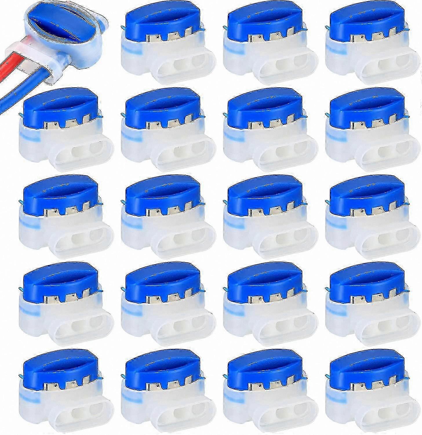 20-Pack Resin-Filled Cable Connectors for Robotic Lawn Mowers and Automated Garden Tools