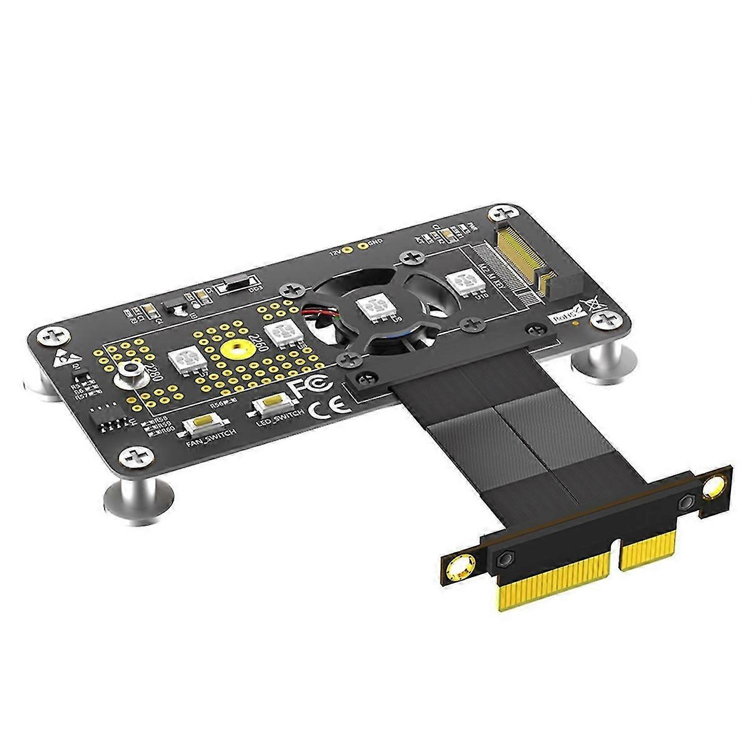 3 in 1 M.2( NGFF) NVME M-key SSD to PCI-E 4X Extension Cable (5cm)