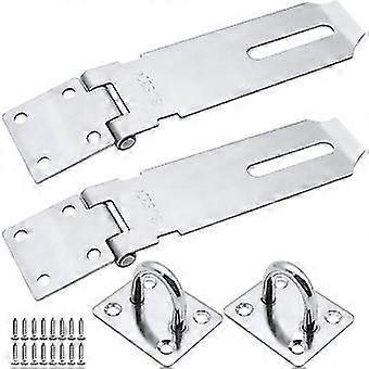 5 Inch 304 StainlSteel Padlock Hasp Latches Padlock Latches Heavy Duty Hasp and Clip with Screws
