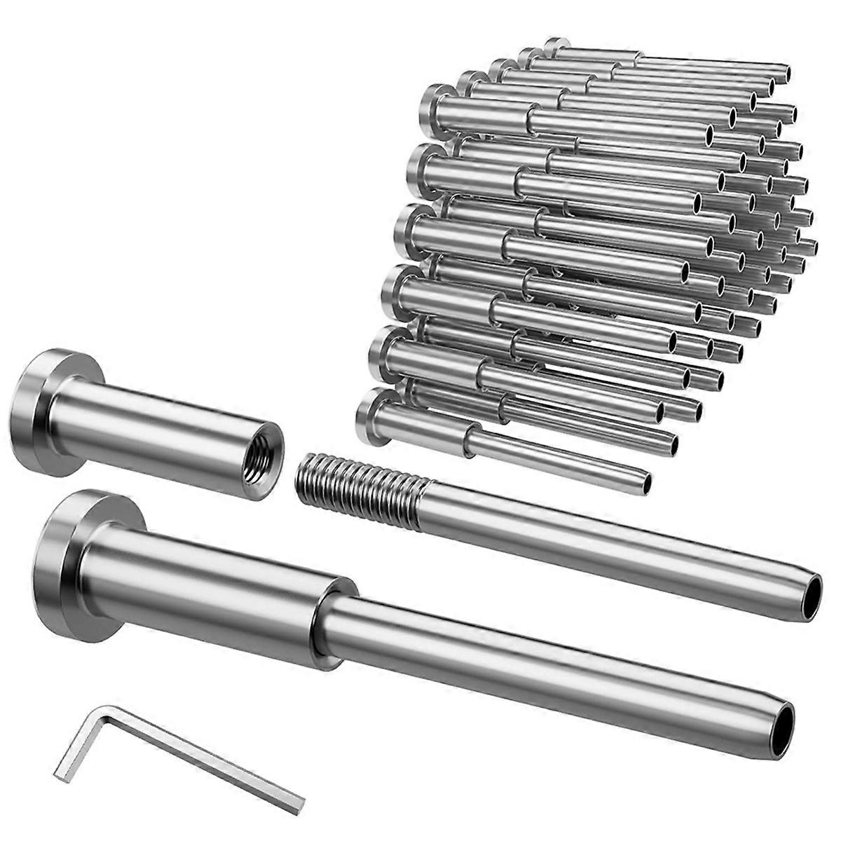 Cable Railing Kit -20Pcs 1/8In T316 Stainless Steel Receiver Swage Stud End for 2In X 2In Metal Post