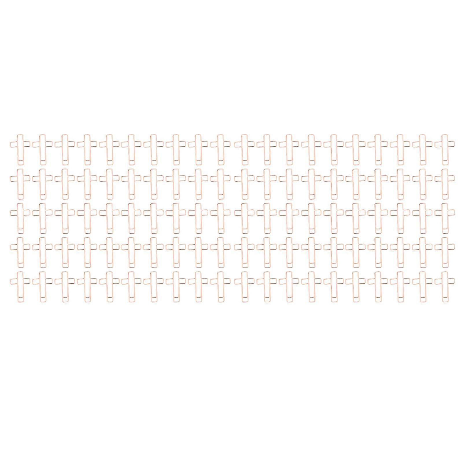 100PCS Cross Paper Clips Rose Gold Metal Paper Clamps for Document Note Sorting and Organizing