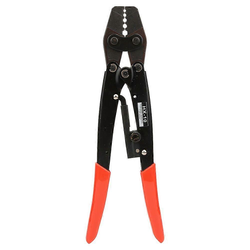 HX 10 Carbon Steel Crimper Ratchet Terminal Crimper Pliers 1.25~10mm AWG10-6 Red Handle